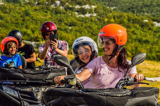 ATV Cetina family tour with picnic - River Swimming in Summer and Rain Gear When Weather Turns