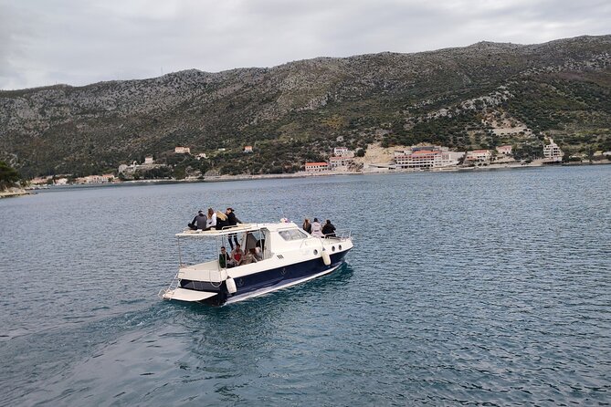 Blue Cave and caves Discovery Dubrovnik - Group Tour by Boat - Koločep Bay and the three-caves cliff side: your longer break on land