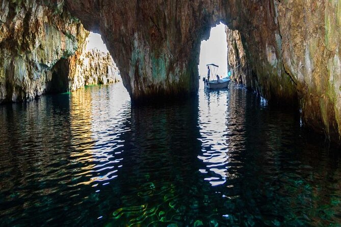 Blue & Green Cave Vis Island and Pakleni Islands Private Day Trip from Hvar - Stop 2: Green Cave at Ravnik, a quick splash with ticket reality