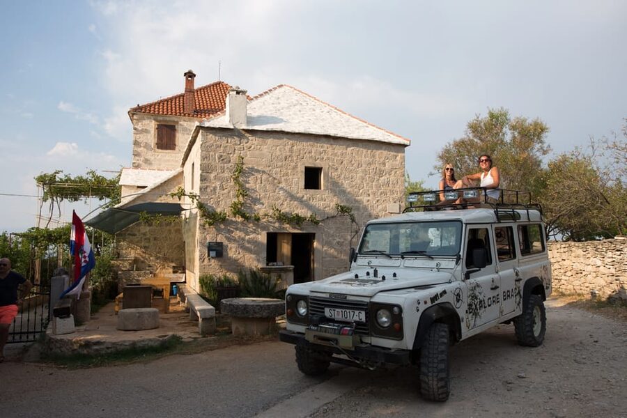 Brač: Island Exploration Tour by Four-Wheel Drive Jeep - Golden Horn swim at Zlatni Rat