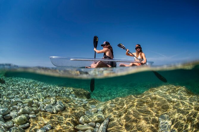 Clear Kayak Tour to Canyon, Island Cliffs & small Cave - Getting There at Histria Beach, 9 am Start, and a Small Group