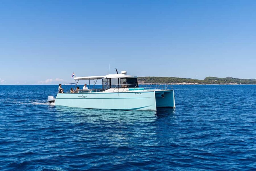 Dubrovnik: Sunset Catamaran Cruise with Sparkling Wine - Catamaran comfort: cushions, lazy bags, and a front-row feel