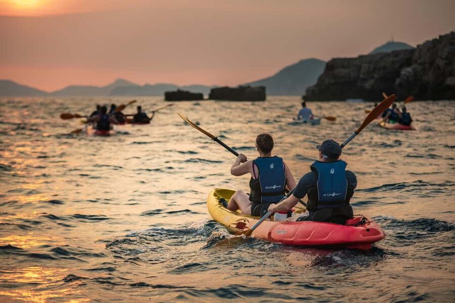 Dubrovnik: Sunset Kayaking and Snorkeling Tour - Sunset sea kayaking around Dubrovnik walls: what you’ll be doing
