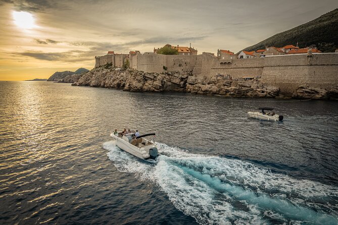 Dubrovnik Sunset Tour By Boat With Local - Private boat setup with skipper, drinks, and built-in pacing