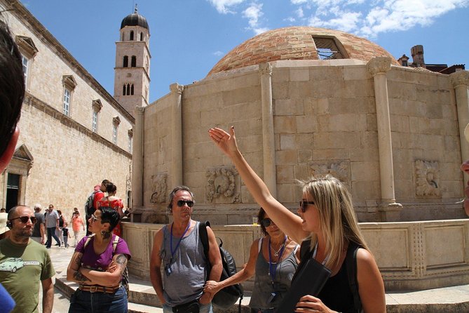 Dubrovnik Van Tour for Panoramic Views - Stop 1 at Most Dr. Franja Tudmana: port, bay, and island views