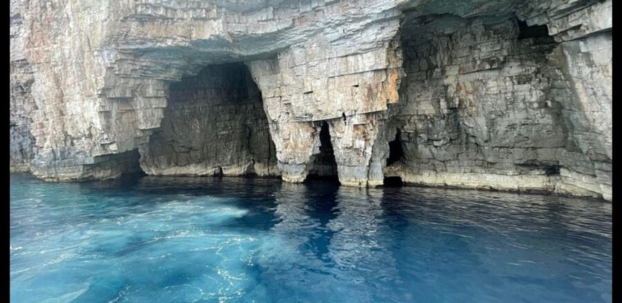 From Hvar: Blue Cave, Green Cave & 5 Islands Speedboat Tour - First ride and stop: Budikovac Blue Lagoon for your early swim fix
