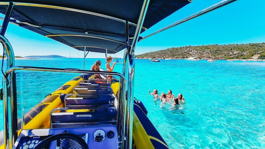 From Split: Blue Cave, Mamma Mia, Vis & Hvar 5-Island Tour - Pakleni Islands photo stop, then Hvar City for lunch, walking, and shopping