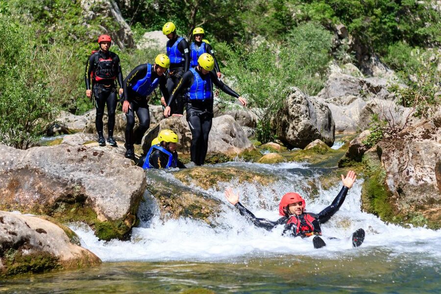 From Split or Zadvarje: Cetina River Canyoning - Gubavica Waterfall Cooling-Off and the Tunnel Moments
