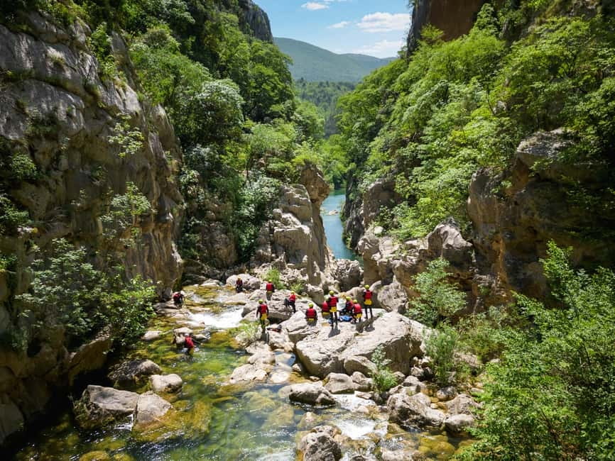 From Split/Šestanovac: Extreme Canyoning on Cetina River - How long you are actually in the water, and how to handle cold