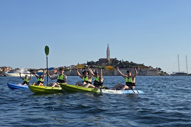 Kayaking and snorkeling trip,free drinks on the island and photo - Paddling Past St. Euphemia and Rovinj’s Old Town Views