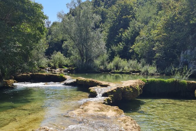 Kayaking in Mreznica Waterfalls near Slunj and Plitvice Lakes - First Real Stop: The 8-9 Meter Waterfall and the Optional Adrenaline Moment