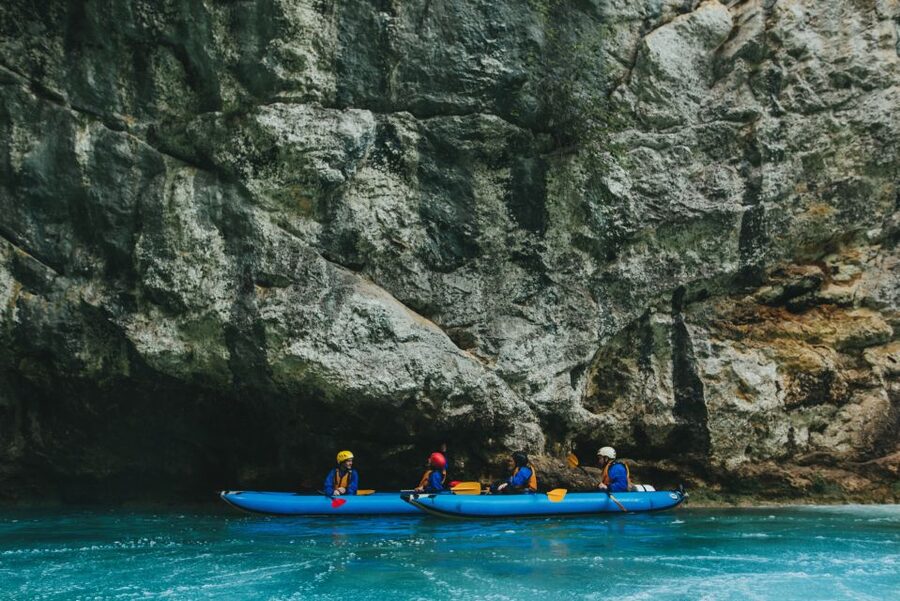 Kayaking Mreznica Waterfalls in Natural Monument - Paddling the Rapids and Staying in Control as a Team