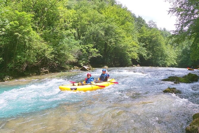 Kayaking on Upper Mreznica River - Slunj, Croatia - Swimming, jumping, and waterslide moments (without feeling out of control)