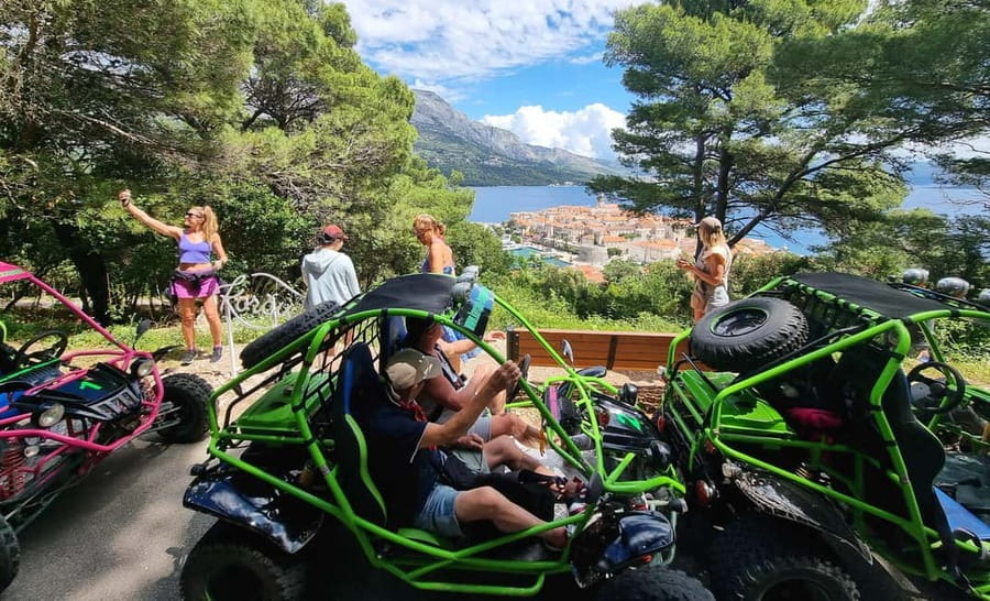 Korcula: Buggy Safari with Local Food and Wine Tasting - Lumbarda beach time, swim breaks, and snorkeling