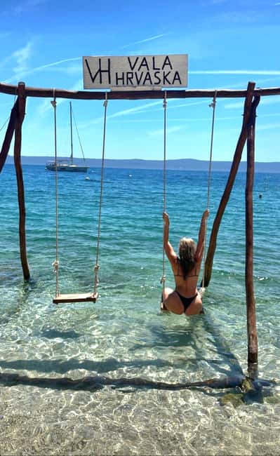 Makarska: 3 island, Cave, Cliffs, Jelsa, Lagoon, Golden Horn - Mala Stiniva bay: cliffs, a pebble-and-rock feel, and cliff-jumping options