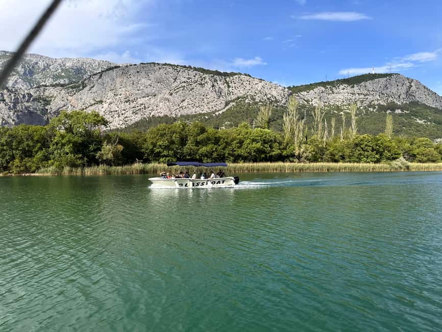 Omiš: Cetina River Canyon Glass Boat Tour to Radman Mills - The glass-bottom boat on the Cetina River Canyon