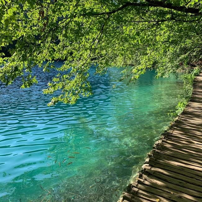 Plitvice Lakes National Park: Walking, Boat, and Train Tour - The boat station break for food and drinks