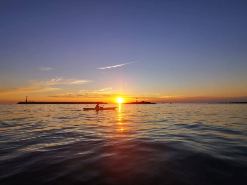 Poreč: Sea Kayaking Sunset Tour - Sunset from the Sea: Timing, Clouds, and Dolphin Hopes