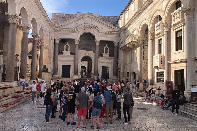 Private History Split Walking Tour in English - Riva Harbor and the bronze palace model, connecting past to a walk you can do later