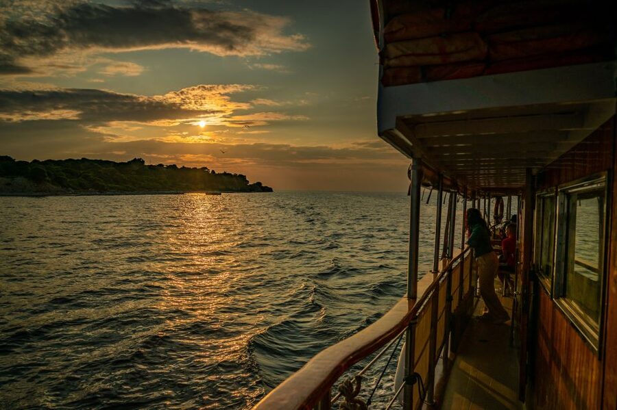 Pula: Brijuni National Park Sunset, Dolphins & Dinner Cruise - Dinner onboard: choose mackerel, chicken, or vegetarian