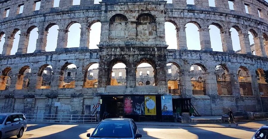 Pula: Old Town Walking Tour for Foodies with Dinner and Wine - Outside the Arena: Roman Pula without the museum fatigue
