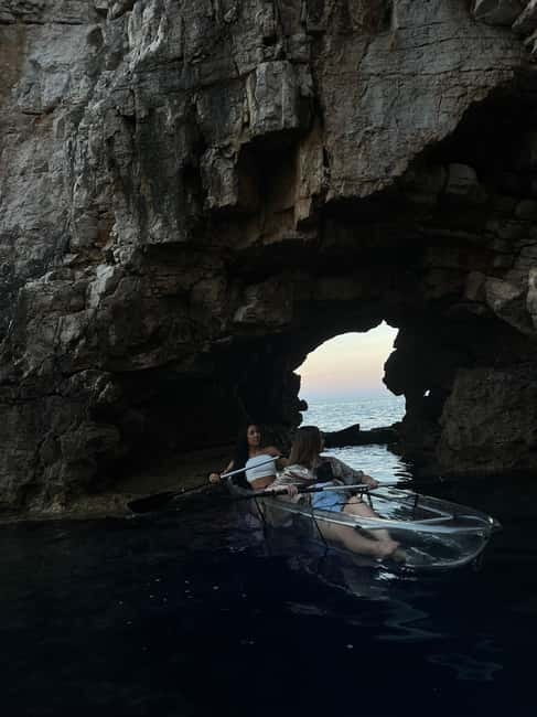 Pula: Sunset/Night Illuminated Transparent Kayak Tour - The Sea Canyon and Cave Moment: Where Light Plays Tricks on Your Eyes