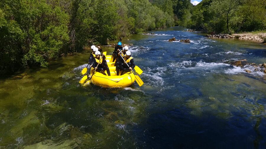 Rafting on the Cetina river - Two and a half hours on the Cetina: paddling, swimming, and a short portage break