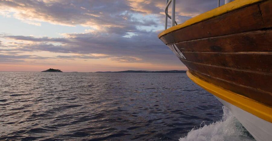 Rovinj: Sunset Boat Trip with Dolphin Watching - Rovinj Island panoramas and your welcome drink moment