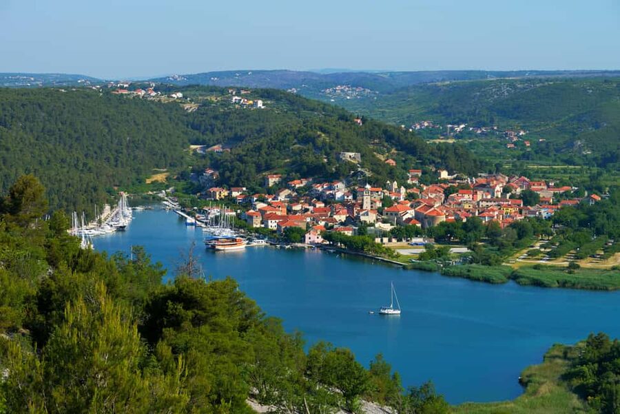 Šibenik or Zadar: Krka falls, olive mill, oil & wine tasting - The road views: Kornati glimpses and Lake Vrana stop