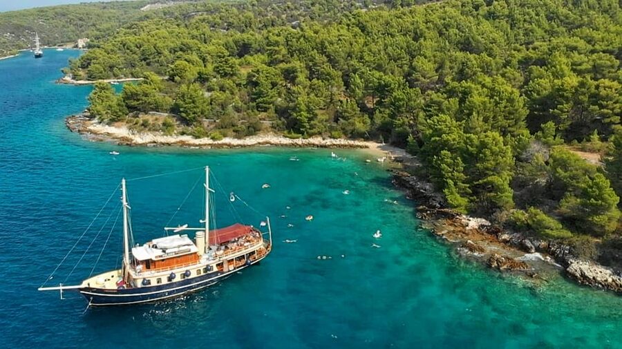 Split: All inclusive Brač & Šolta Island Swimming Cruise - The morning cruise to Brac: choose your deck spot and settle in