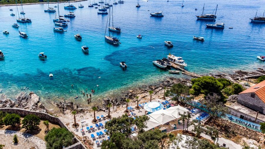 Split: Blue Lagoon 3 Islands All-Inclusive Cruise with Lunch - Krknjaši Blue Lagoon near Drvenik: the main swim and lunch break
