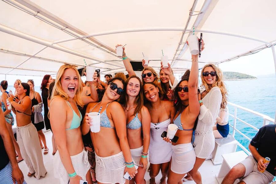 Split: Blue Lagoon Boat Party, Djs, Swim, Shots & AfterParty - Dancing on board: DJs, welcome shot, and the onboard energy