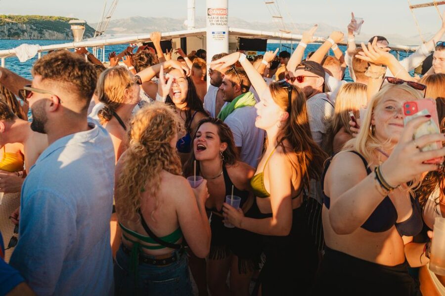 Split: Blue Lagoon Boat Party, Djs, Swim, Shots & AfterParty - Sunset back in Split and the local bar stop for drinks