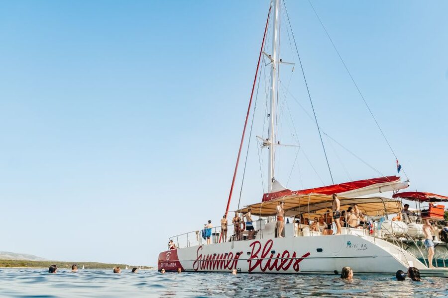 Split: Hvar, Pakleni, Brač & Šolta All-inclusive Tour - Meeting at Obala Lazareta, then straight to Brac for your first swim