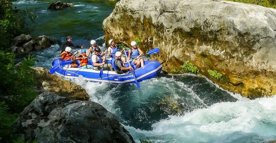 Split/Omiš: Cetina River Rafting with Cliff Jump & Swimming - From Omiš pickup to the river: the day’s flow
