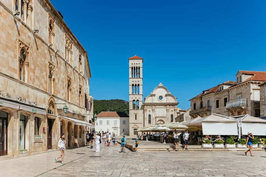 Split/Trogir: Blue Cave, Mamma Mia, Hvar and 5 Island Tour - Budikovac Blue Lagoon: snorkel gear included, and the best kind of stop length