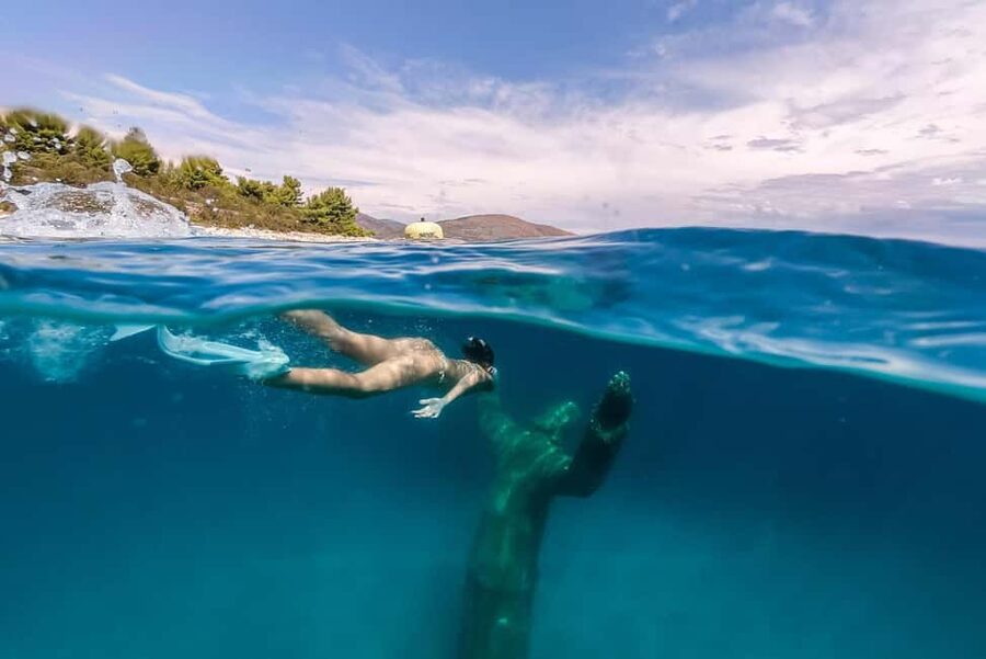 Split: Underwater Museum, Trogir & Blue Lagoon Half-Day Tour - Blue Lagoon swim time plus aqua park comfort