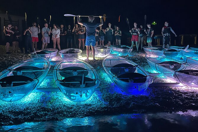Transparent Kayak Night Glow Experience from Pula - Close to Shore and the 4 to 8 Meter Sweet Spot
