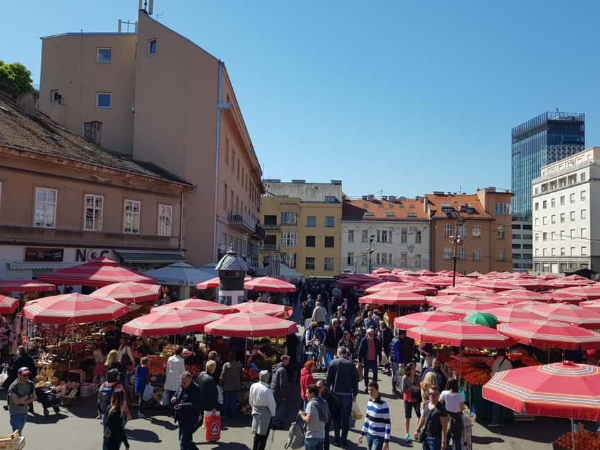Zagreb: City & History Walking Tour & WW2 Tunnels - Zagreb Cathedral and the Dolac Market stop that explains local rhythm